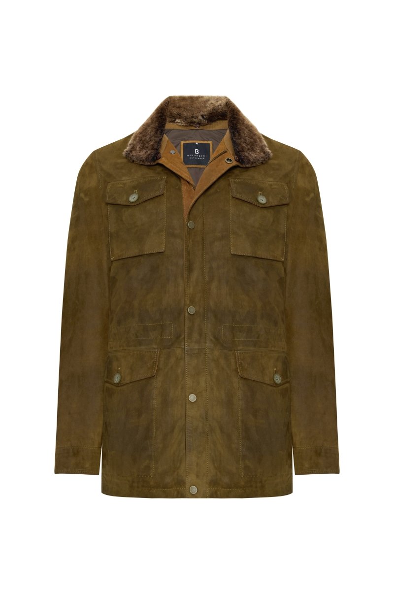 Matteo Men's Suede Padded Coat - Safari - Bigardini