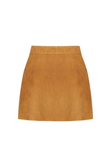 Mimi Women’s Nubuck Mini Skirt - Mustard - Bigardini
