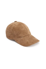 Nez Distressed Suede Baseball Cap with Shearling Lining - Snuff - Bigardini