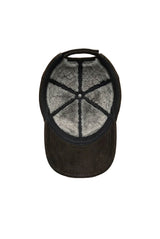 Nez Suede Baseball Cap with Shearling Lining - Brown - Bigardini