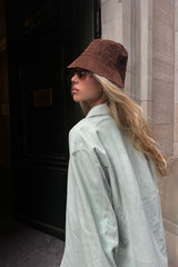 Olivia Women’s Leather Overshirt - Mint Green - Bigardini