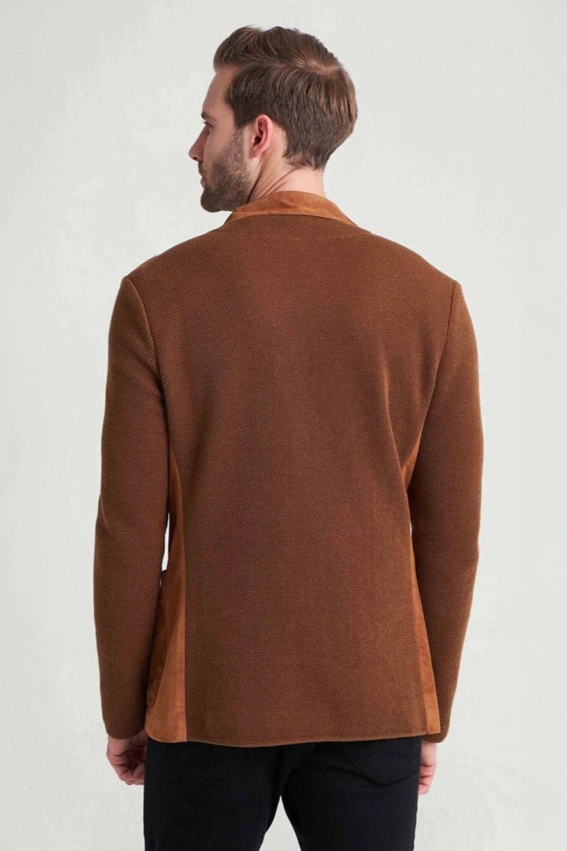 Pedro Men's Suede Blazer Jacket - Snuff - Bigardini