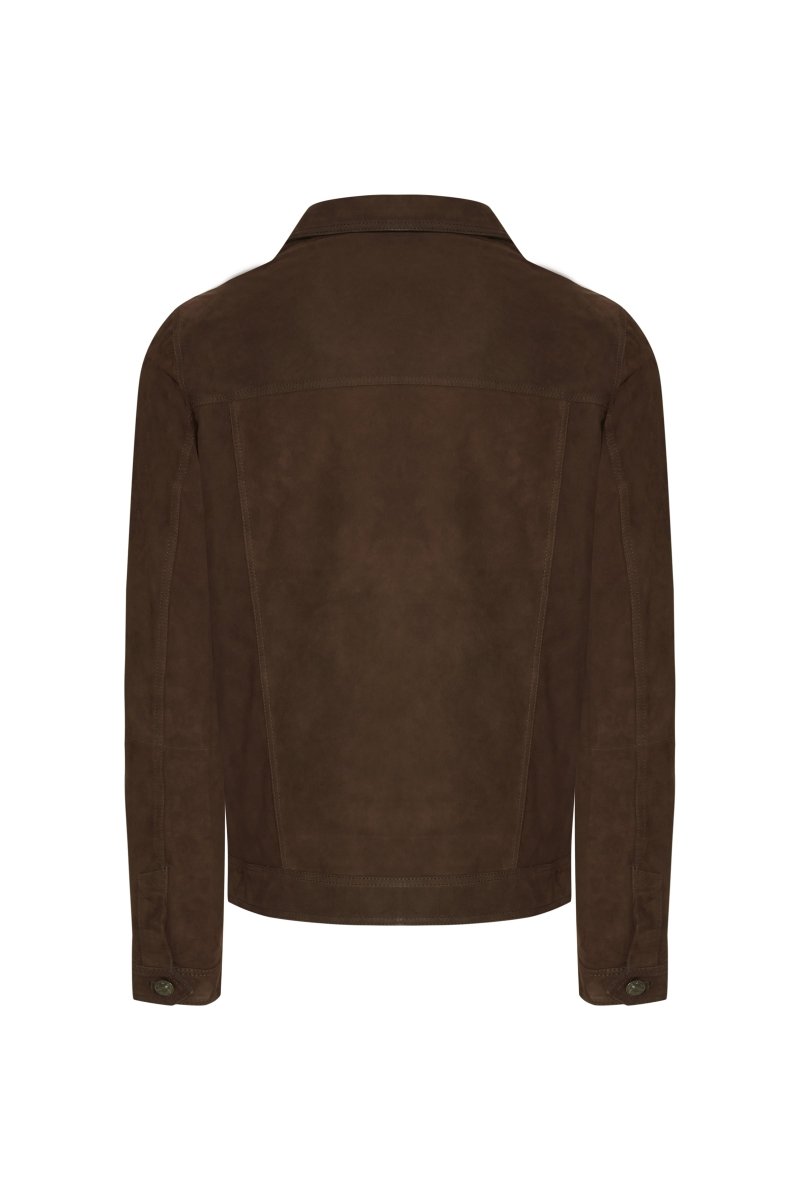 Piero Men’s Suede Jacket - Brown - Bigardini