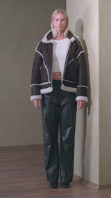 Nora Oversize Reversible Shearling Jacket