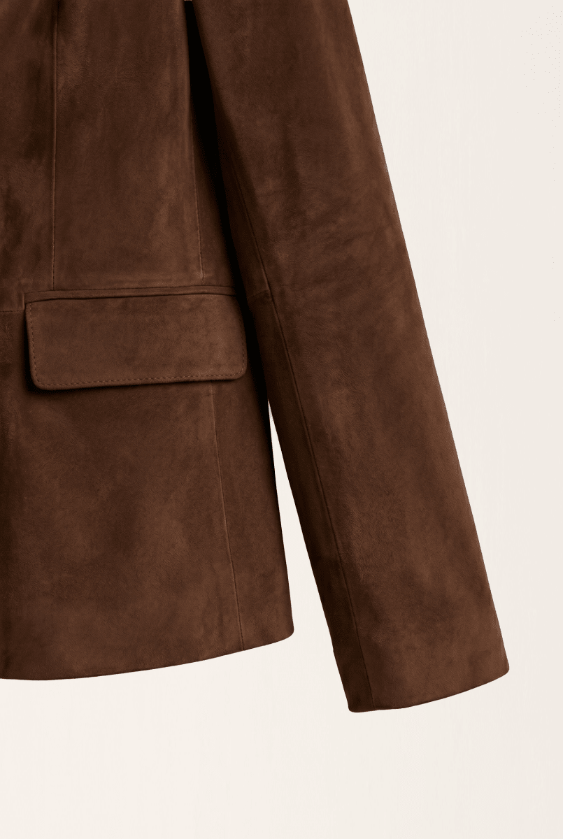 Rina Women's Double - Breasted Blazer Jacket - Milk Brown - Bigardini