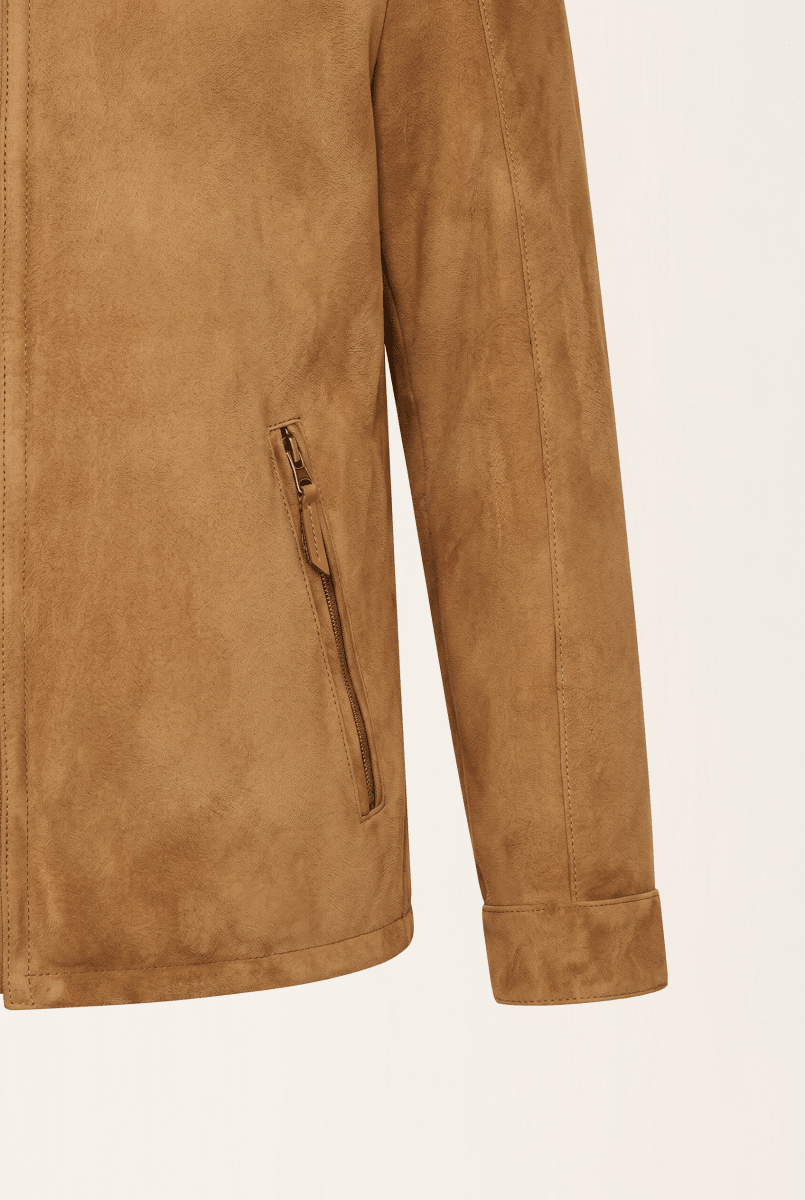 Ryan Men's Shearling Sheepskin Bomber Jacket - Mustard - Bigardini