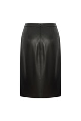 Simi Women's Pencil Skirt in Leather - Black - Bigardini