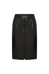 Simi Women's Pencil Skirt in Leather - Black - Bigardini