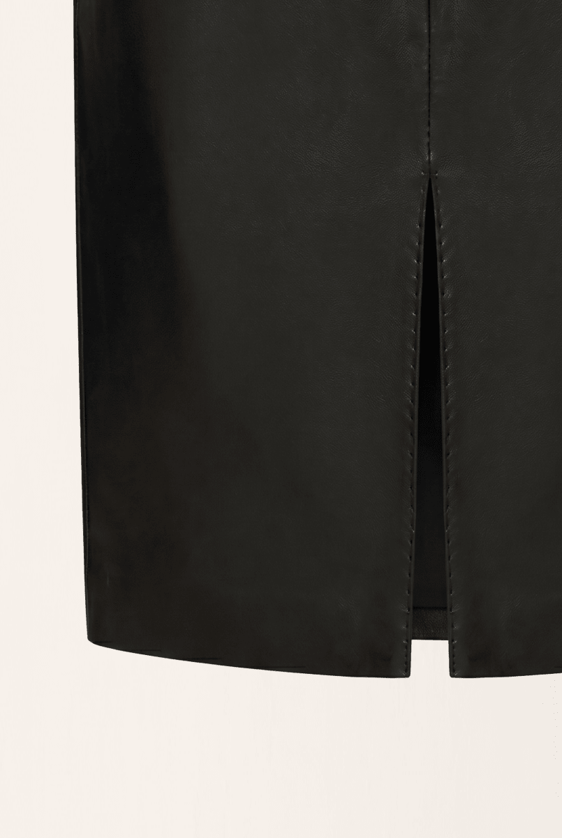 Simi Women's Pencil Skirt in Leather - Black - Bigardini