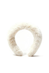 Velora Women's Fur Headband - Snow White - Bigardini