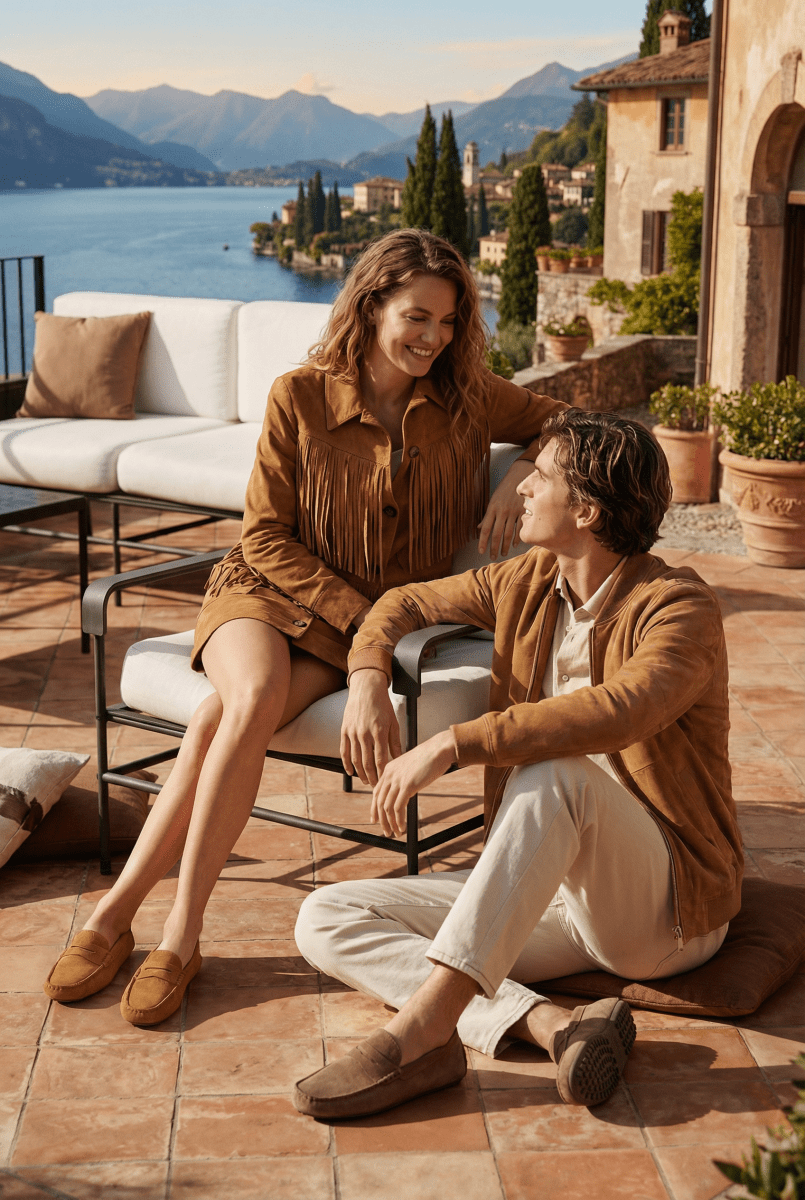 Zane Men’s Bomber Suede Jacket - Camel - Bigardini