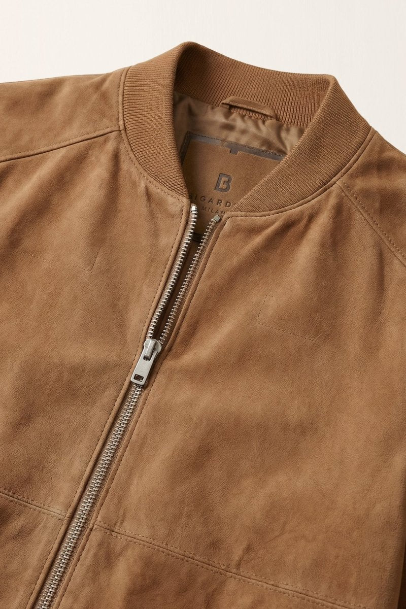 Zane Men’s Bomber Suede Jacket - Camel - Bigardini