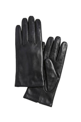 Zaya Women's Leather Gloves with Cashmere Lining - Black - Bigardini