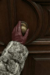 Zaya Women's Leather Gloves with Cashmere Lining - Tan - Bigardini