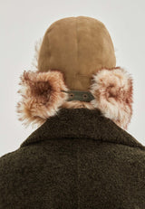 Everest Unisex Shearling Trapper Winter Hat - Olive - Bigardini Leather