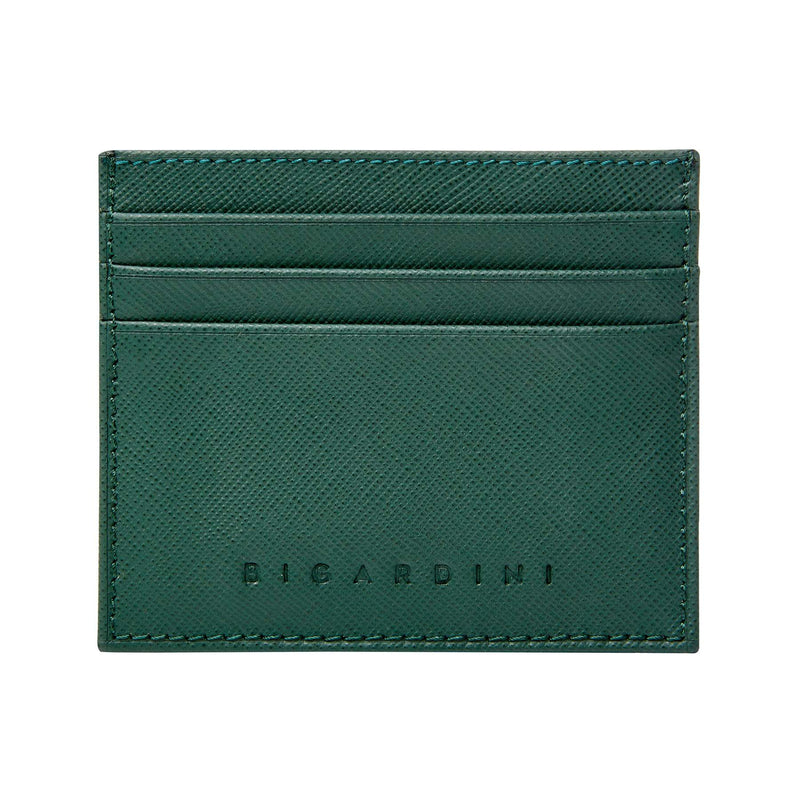 Green Saffiano Leather Slim Wallet - bigardinileather