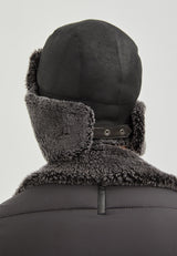 Logan Unisex Shearling Aviator Winter Hat - Black - Bigardini Leather