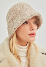 London Womens Shearling Bucket Hat - Bigardini Leather
