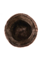 Sandy Womens Shearling Bucket Winter Hat - Navy Blue - Bigardini Leather