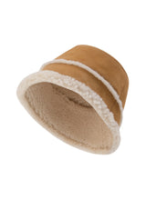 Sandy Womens Shearling Bucket Winter Hat - Yellow - Bigardini Leather