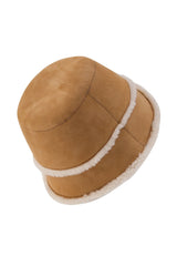 Sandy Womens Shearling Bucket Winter Hat - Yellow - Bigardini Leather