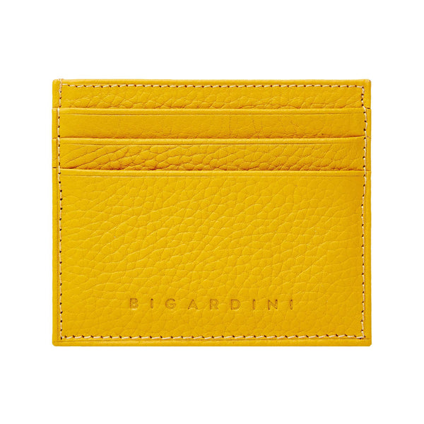 Yellow Floater Leather Slim Wallet - bigardinileather