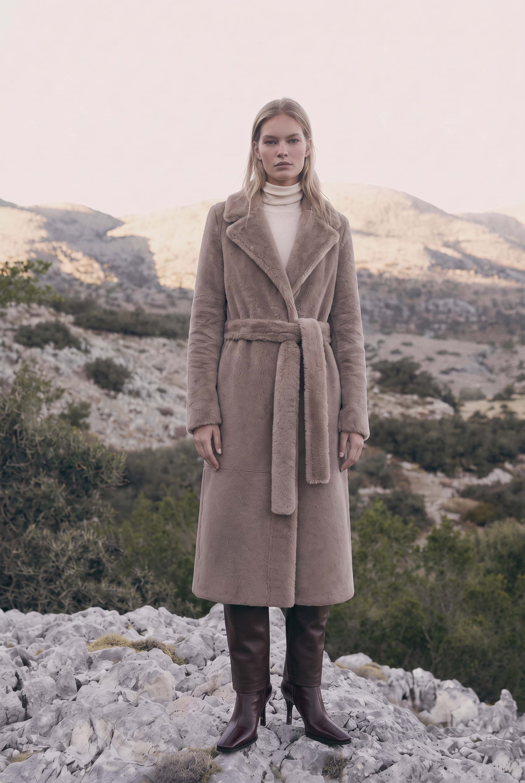 <tc>Tosca Manteau Réversible en Peau Lainée - Tabac</tc>