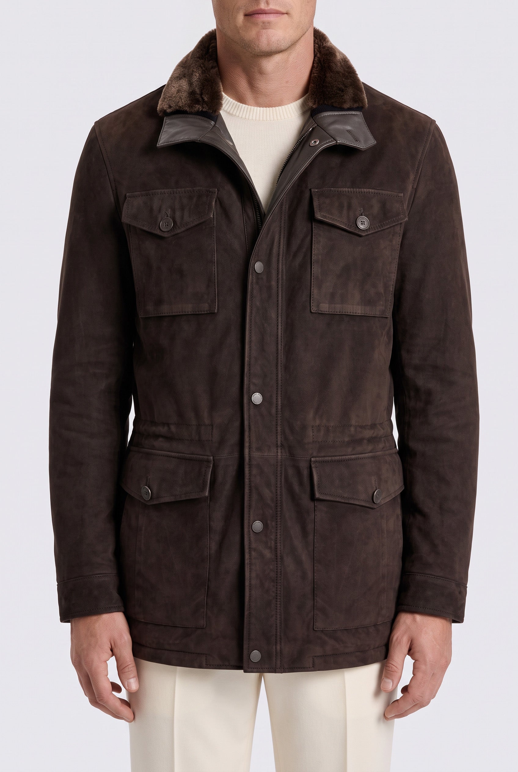 Ranger Men’s Safari Suede Jacket - Coffee