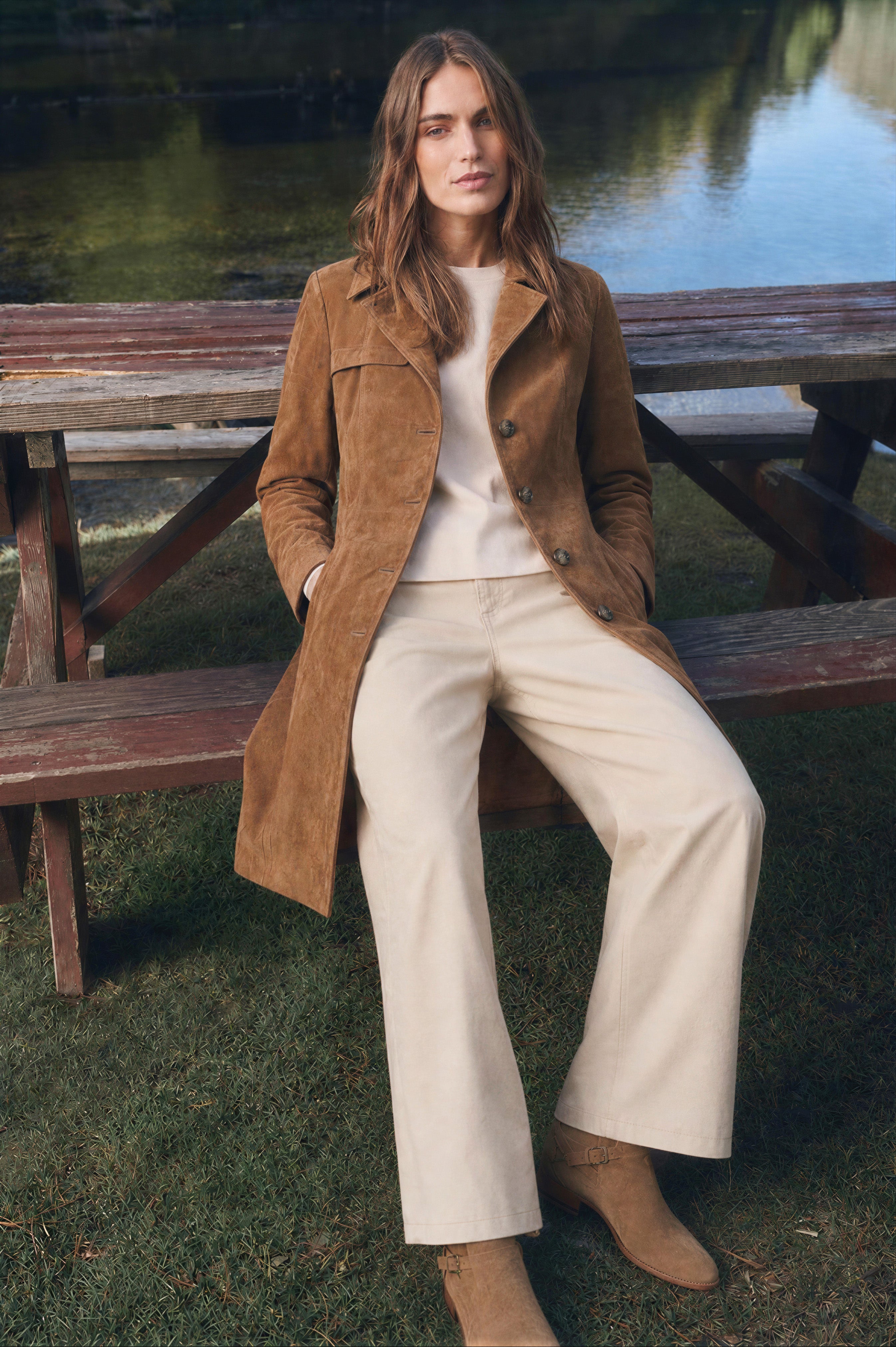 Altea Women’s Suede Coat - Caramel