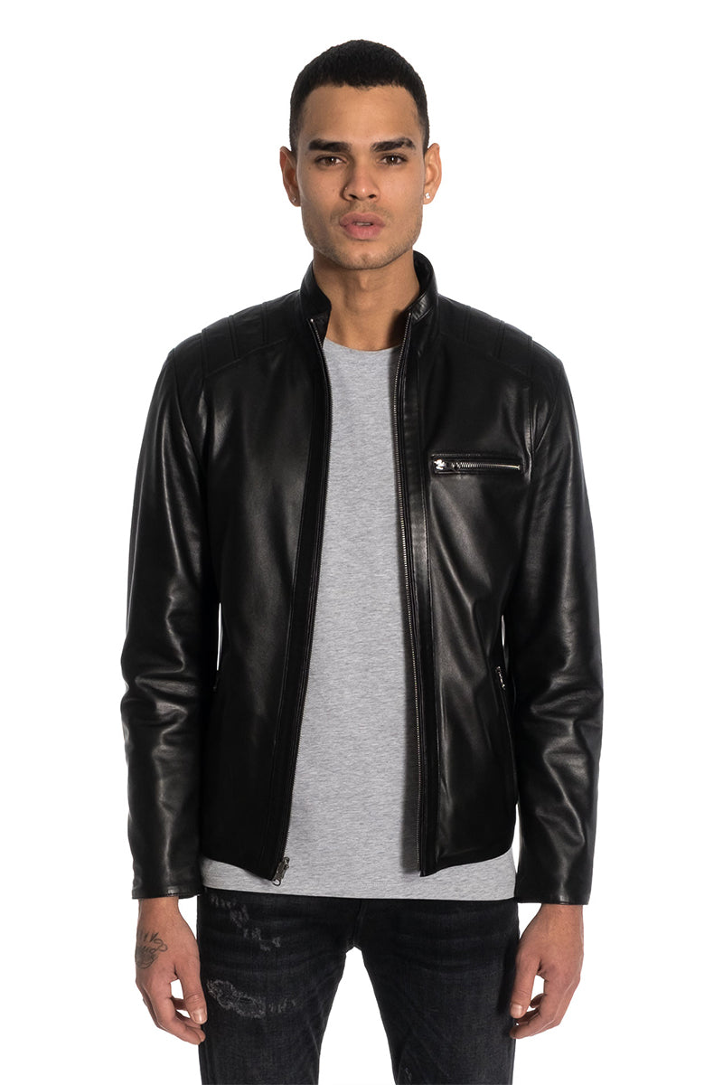 Loris Black Mens Reversible Leather Jacket