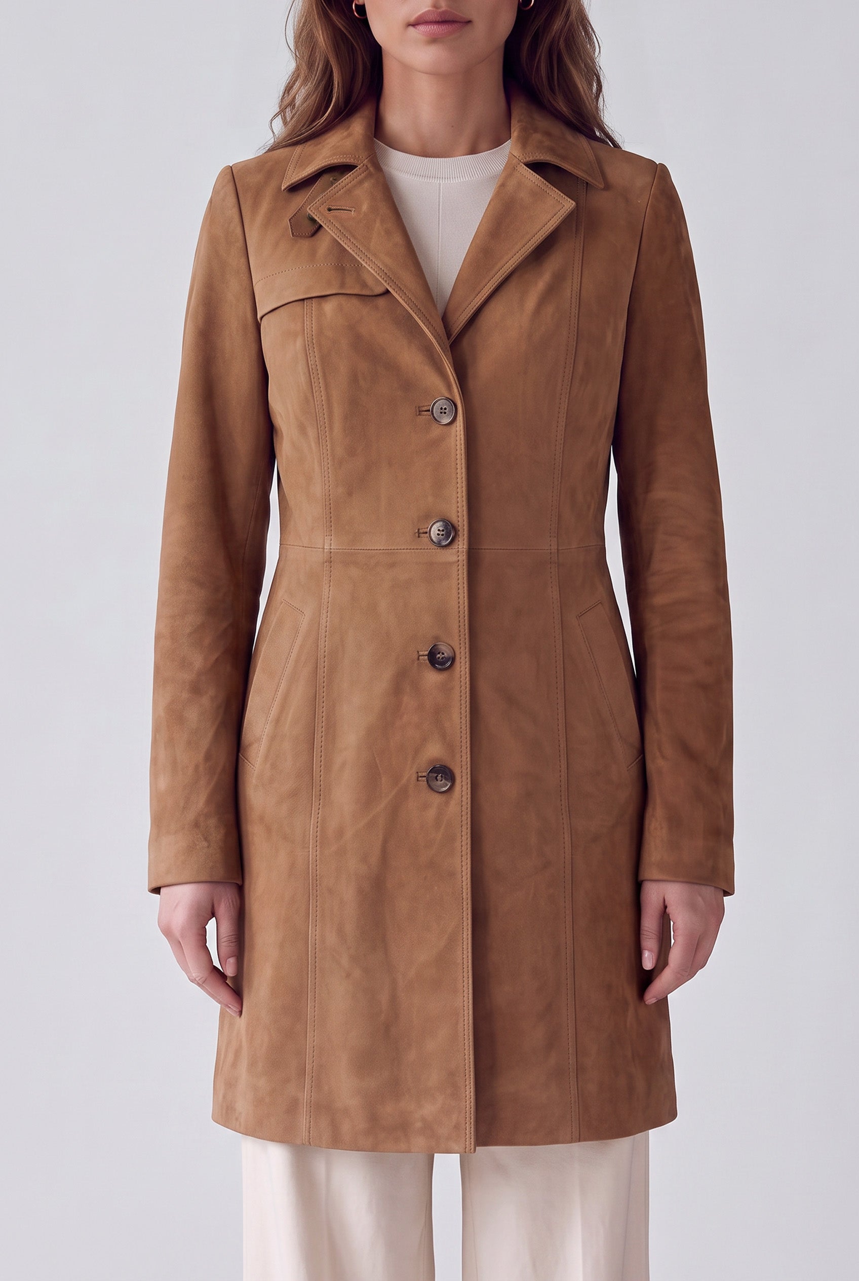 Altea Women’s Suede Coat - Caramel