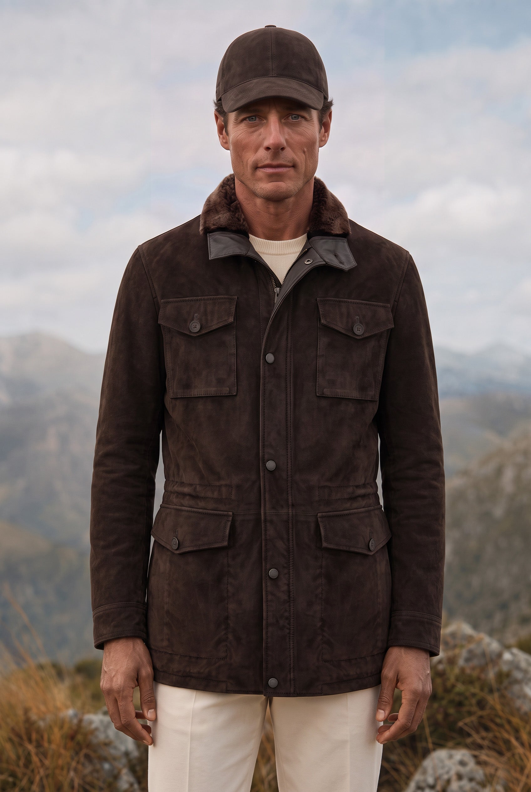 Ranger Men’s Safari Suede Jacket - Coffee