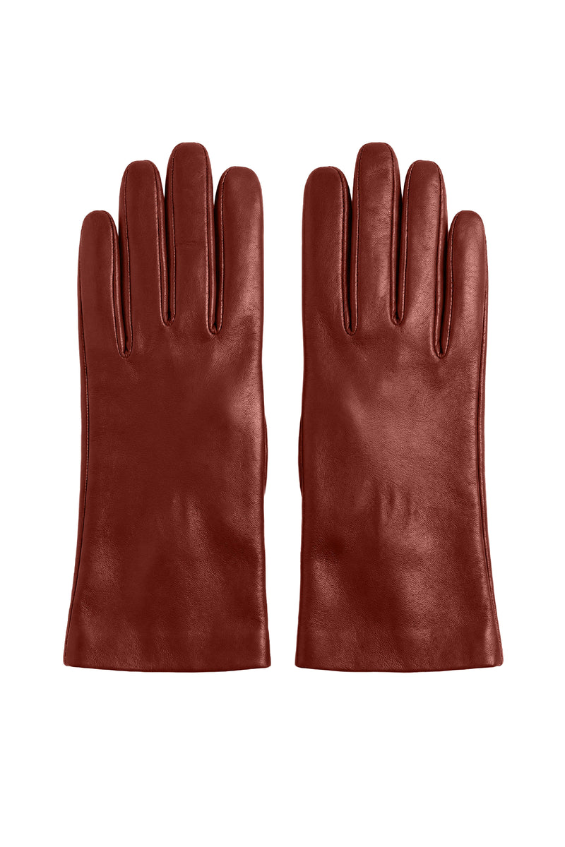 Zaya Women's Leather Gloves with Cashmere Lining - Tan