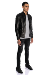 Loris Black Mens Reversible Leather Jacket