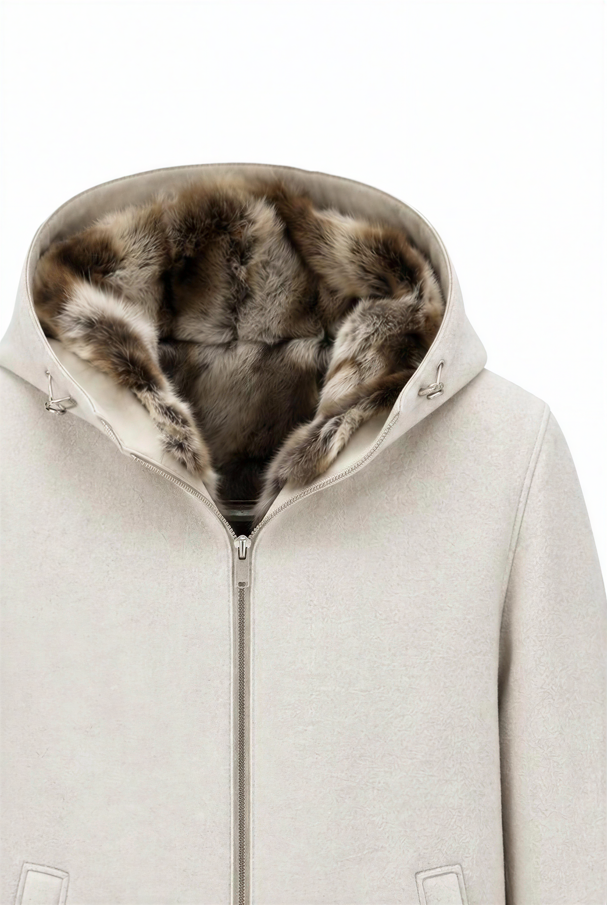 Alpi Men’s Alpaca Jacket with Hood - Natural White