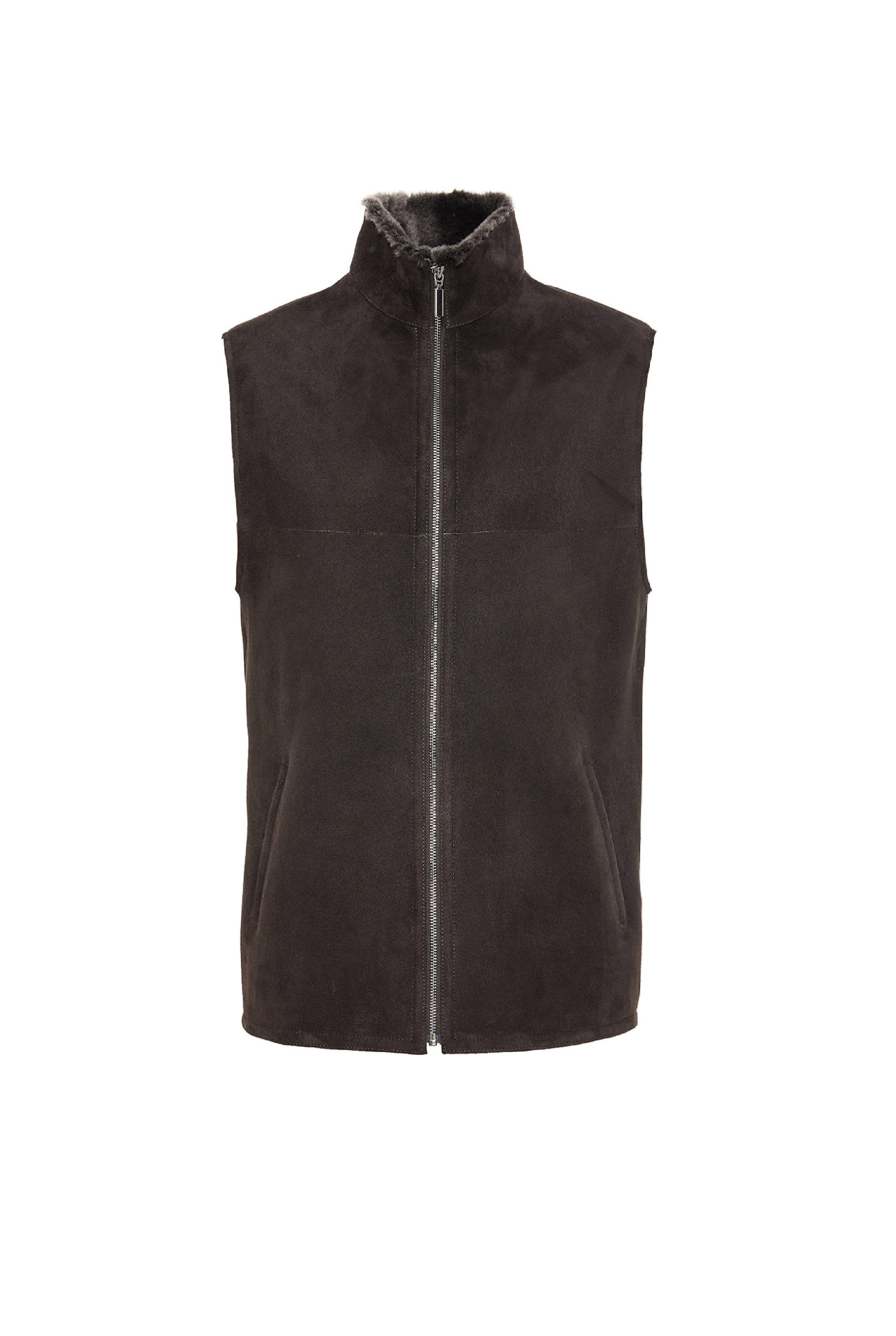 <tc>Sam Gilet pour Homme en Shearling - Marron</tc>