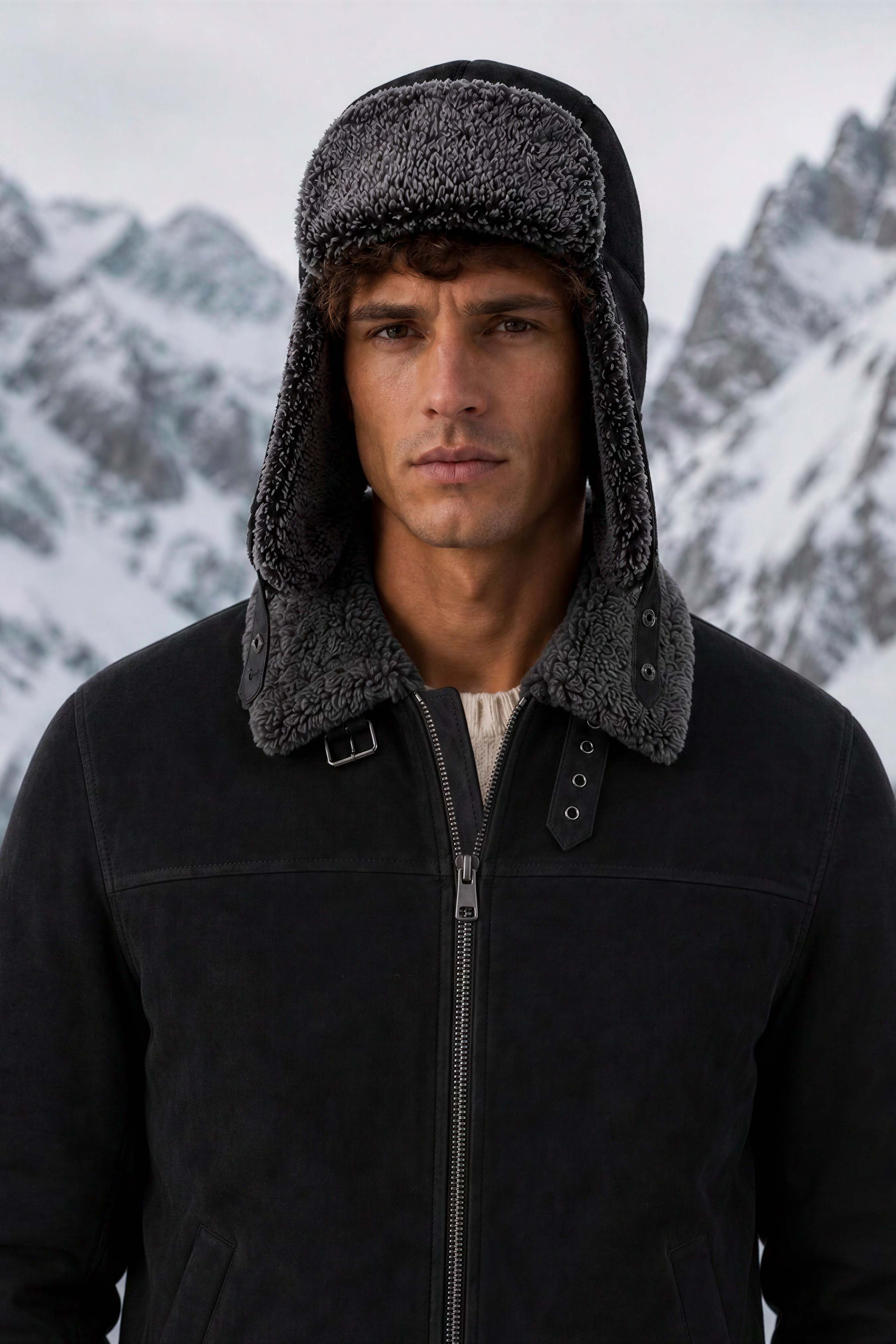 Matt Men's Shearling Sheepskin Jacket - Black