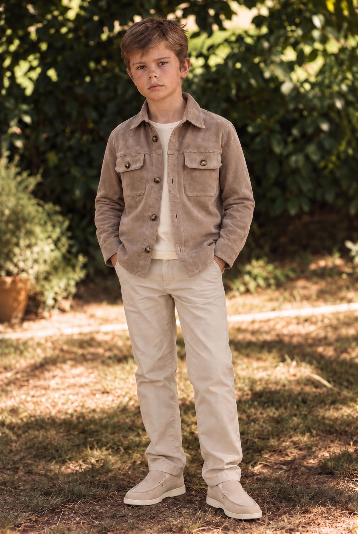 Adrien Jungen Overshirt aus Wildleder – Vison
