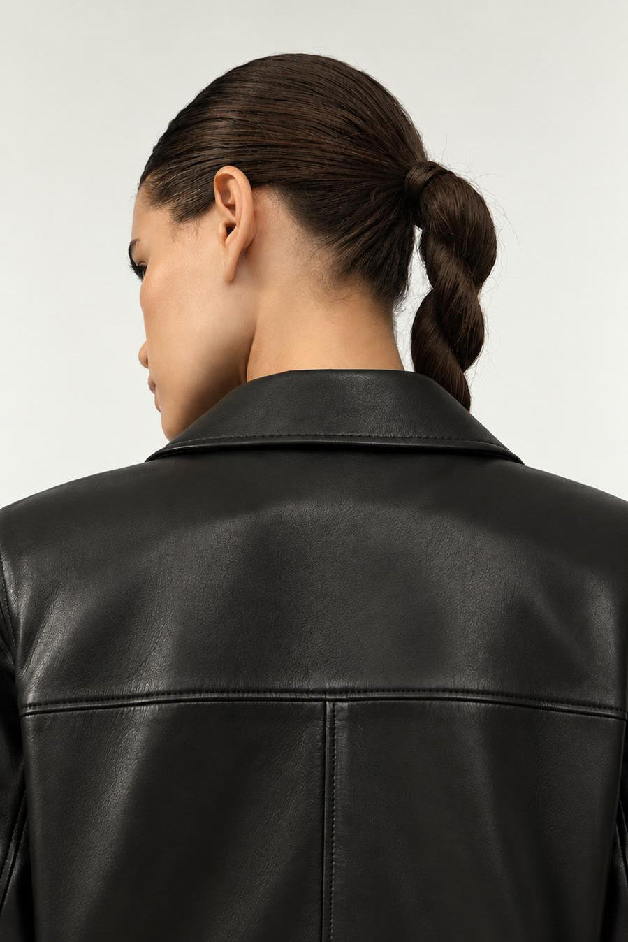 Eli Unisex Oversize Waterproof Leather Jacket - Black