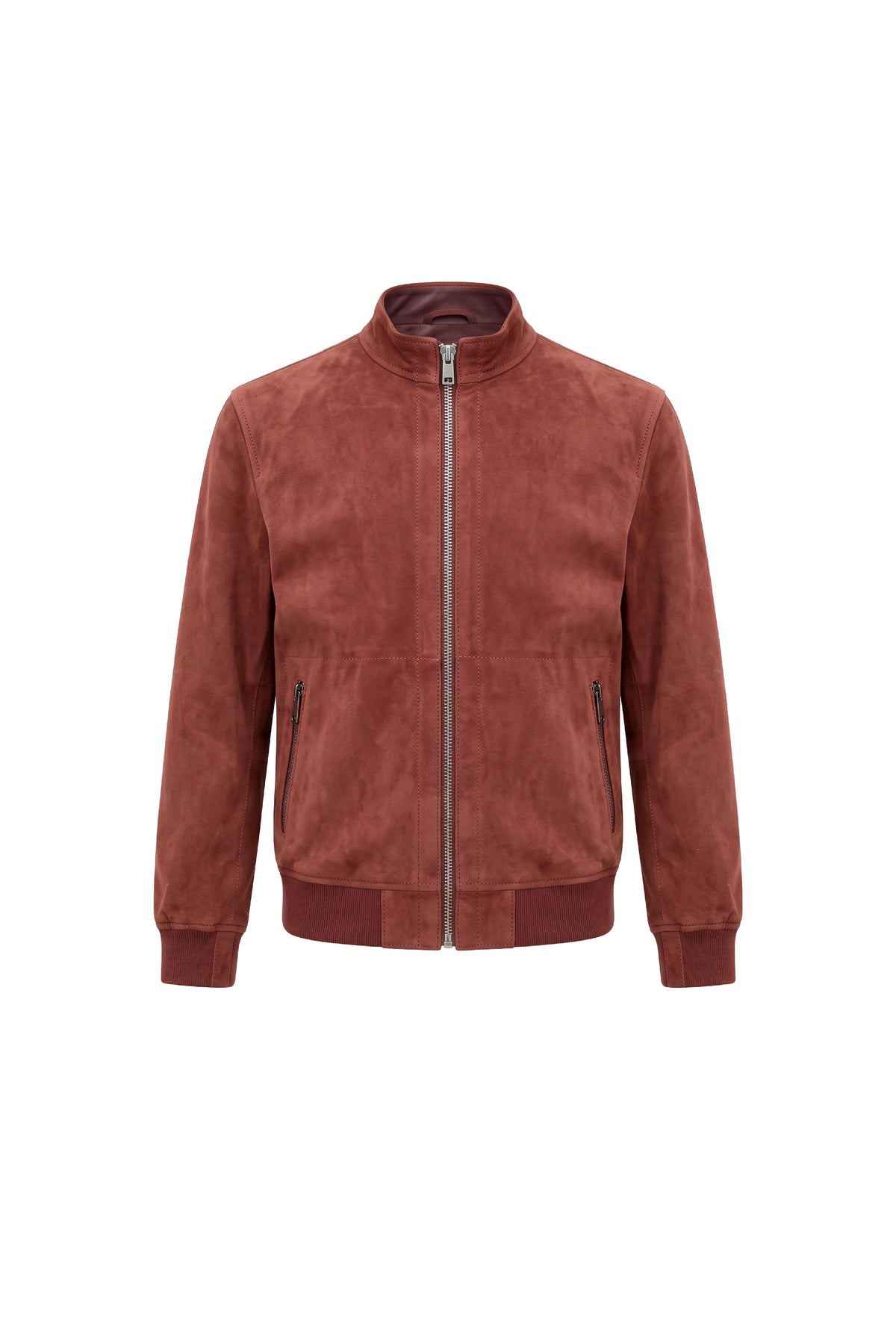 Flora Jungen Wendbare Wildlederjacke – Burgunder