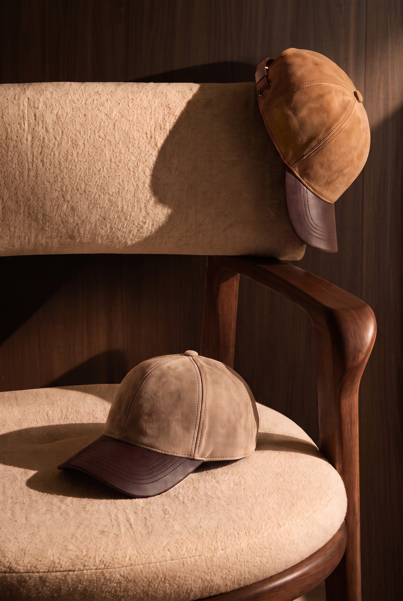 Zen Unisex Suede Baseball Cap - Vison & Brown