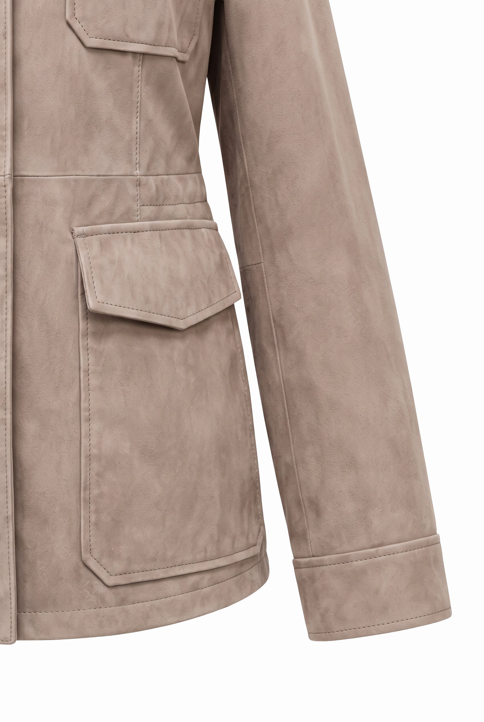 Lucilla Women’s Safari Jacket with Shearling Collar - Vison