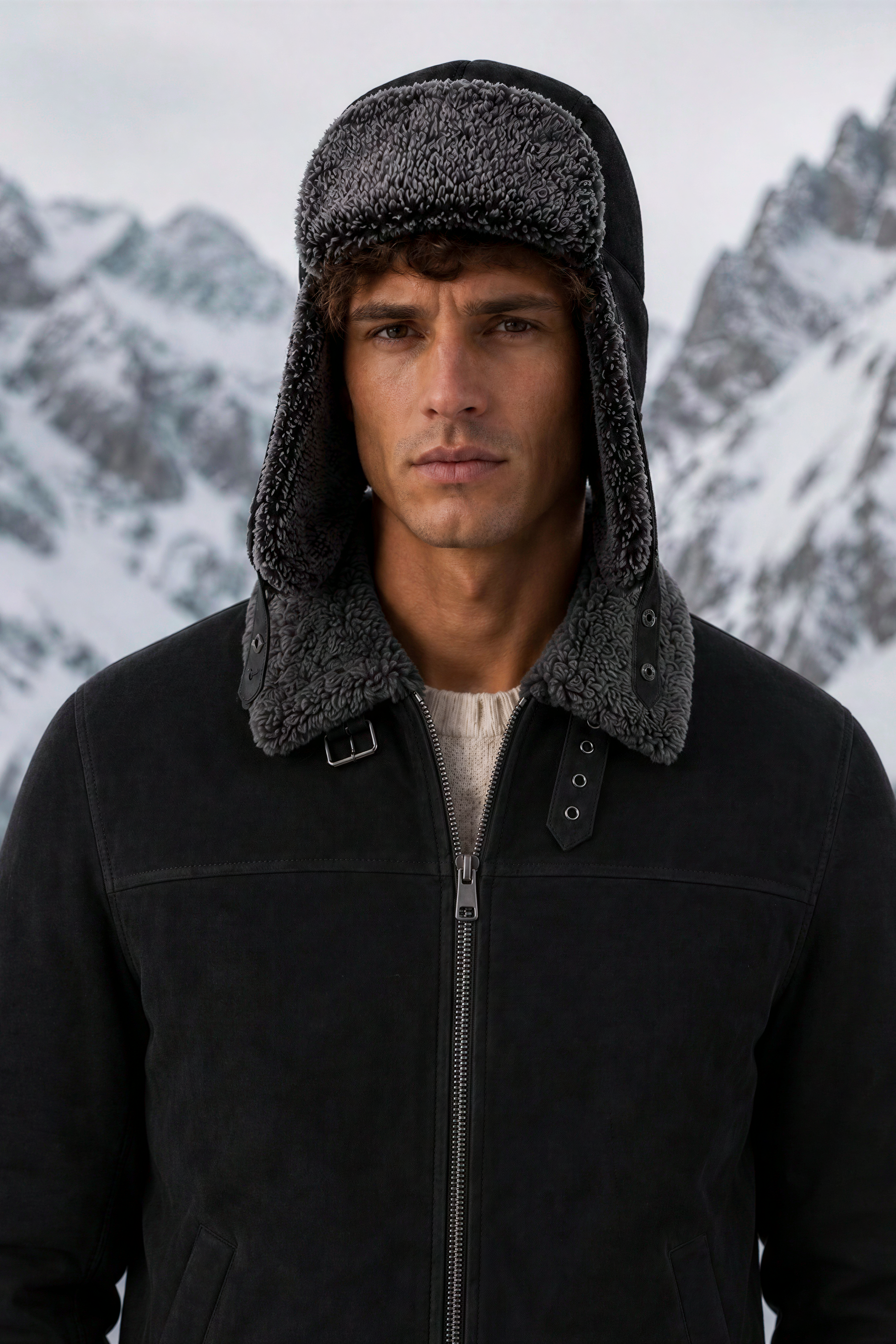 Matt Men's Shearling Sheepskin Jacket - Black