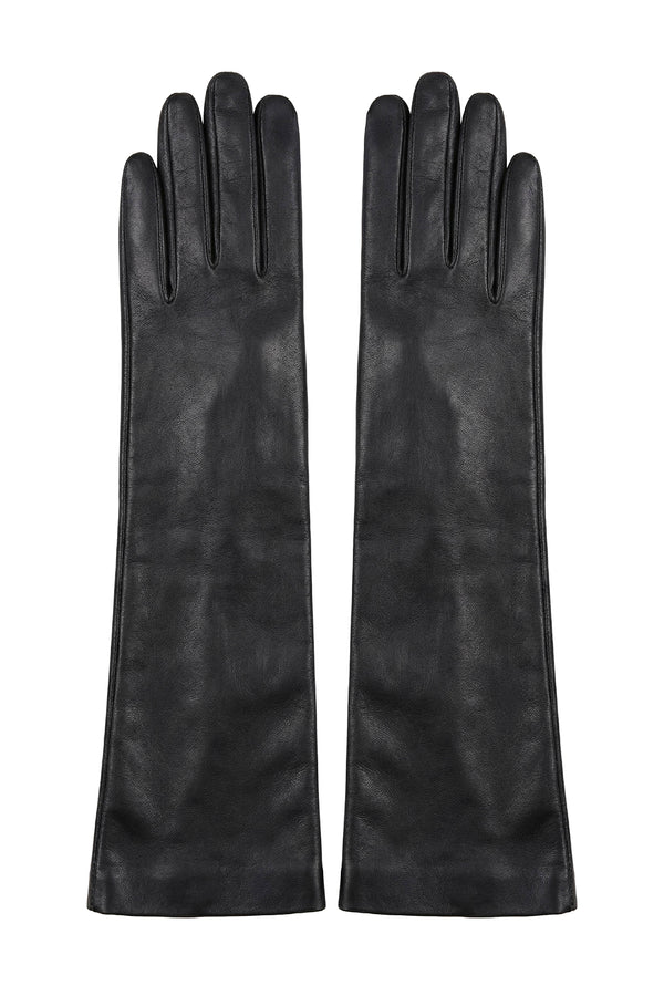Ivy Women's Extra Long Leather Gloves - Black