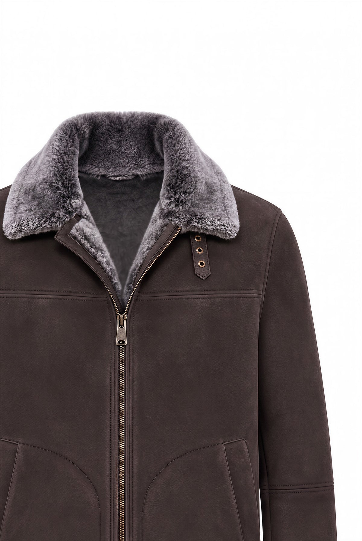 Diego Men's Shearling Sheepskin Jacket - Brown Brissa
