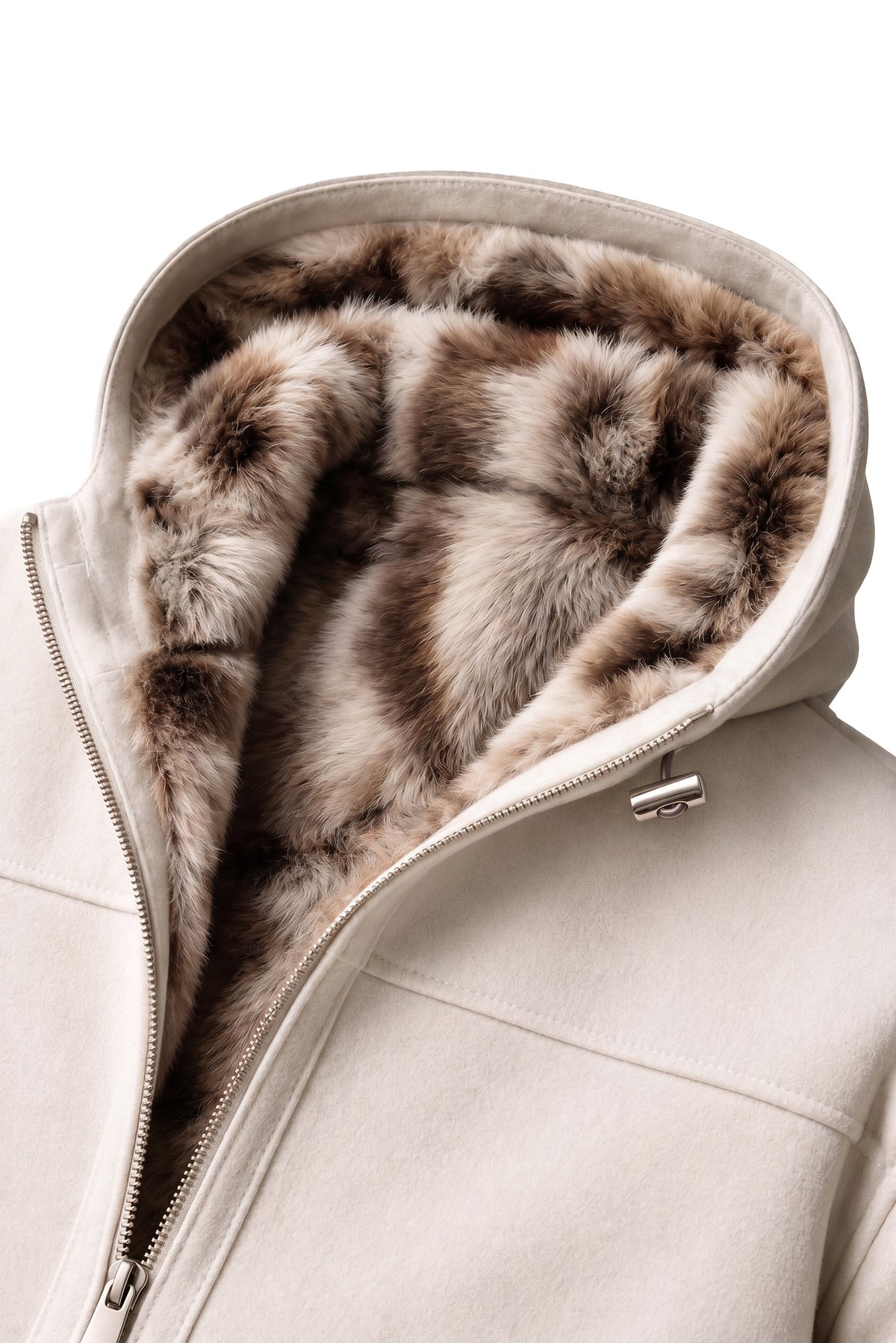 Alpi Herrenjacke aus Alpaka mit Kapuze – Naturweiß