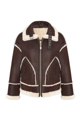 Nora Women's Oversize Reversible Shearling Jacket