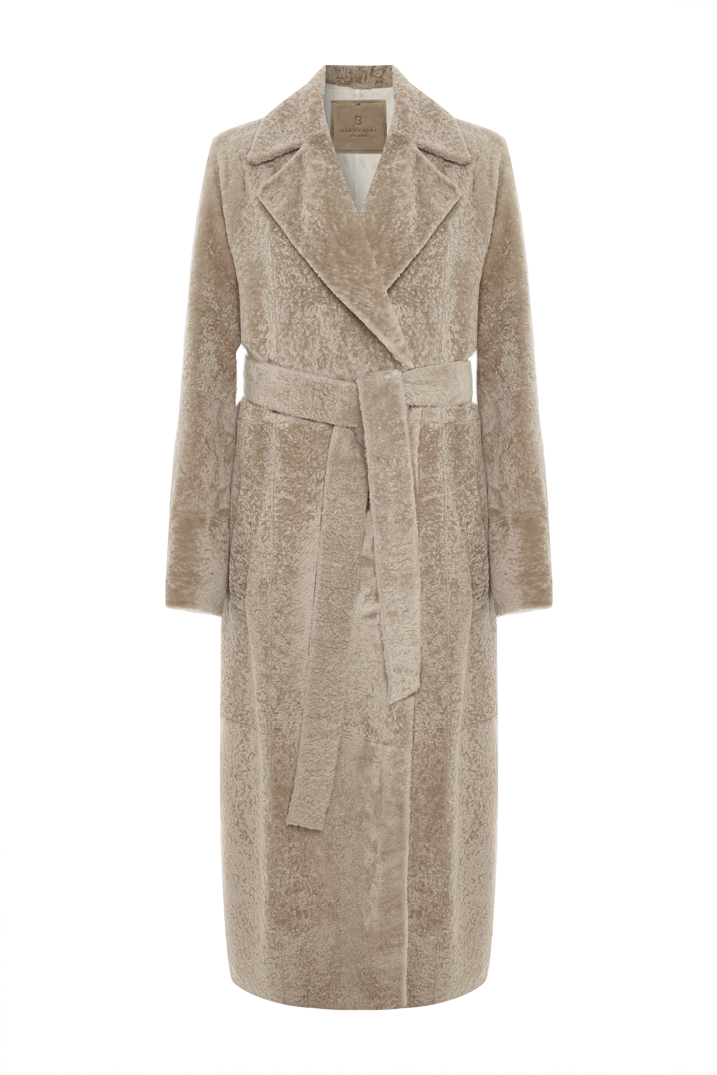 <tc>Cappotto in shearling riccio da donna Estelle - Beige Tortora</tc>