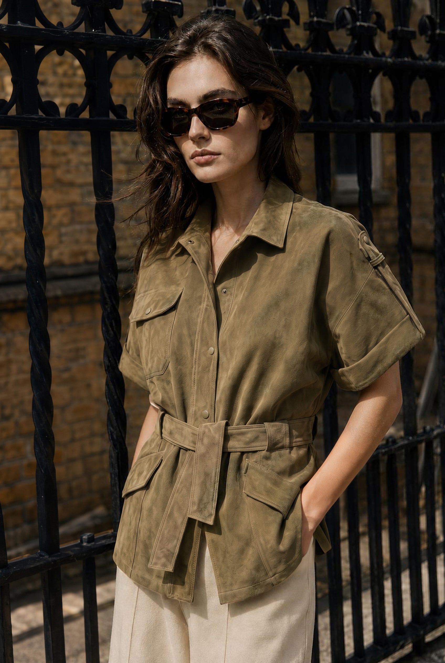 Elda Women’s Suede Jacket - Safari