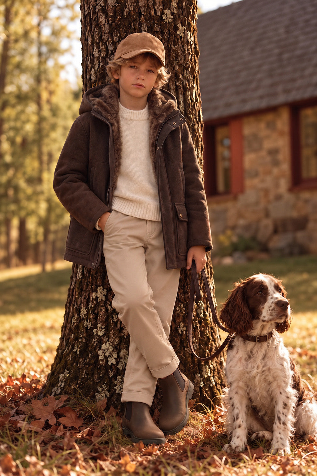 Jack Boys Toscana Shearling Parka - Brown